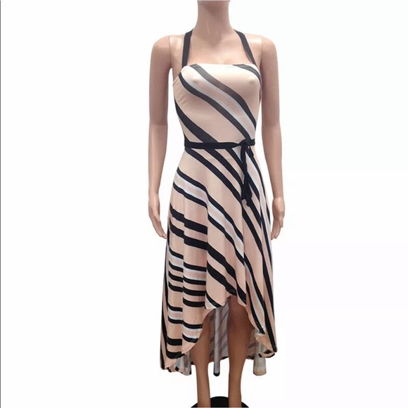 Stripe High Low Dress - Picture 3 of 6
